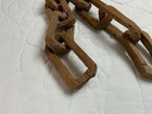 Vintage Hand Carved Primitive Chain  Wood  Oblong Links