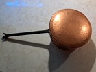 Antique Copper Bed Warmer     Hammered Bottom  Accepts Wood Handle Extension