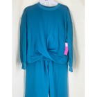 Yogalicious Girls Sweatsuit Set loungewear Size Large 12 Crystal Teal 2pc Nwt