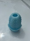 Fenton Fairy Lamp Candle Holder Hobnail Blue Satin