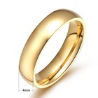 18k Gold Plated Titanium Steel Smooth Band Men Women s Engagement Ring Size 5-13
