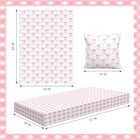 3 Piece Pink Bow Crib Bedding Set For Baby Girls - Soft Flannel Blanket Fitted 