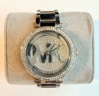 Michael Kors  mk5925  Parker Glitz Silver Toned Stainless Steel Logo Dial Watch