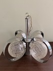 5 Light Vintage Mid Century Modern Chrome Atomic Orb Chandelier Sputnik Fixture