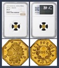 Top Pop  - 1865 California Gold  Indian  2  8 Stars W b  Wreath  5   Ms67 Ngc R8