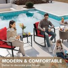 3 Piece Rocking Bistro Set Wicker Patio Outdoor Furniture Porch Chairs