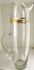 Glass Pitcher Gold 12 5  Tall Cocktail Martini Bar Mcm Mid Century Modern