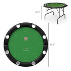 Soozier Poker Table Foldable 47  Round Card Table For 8 Players  Green