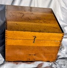 Vtg Wooden Box Kelvin   Wilfrid White Co   Nautical Instrument Dovetail Box 14  