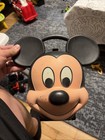 Mickey Mouse Plastic Lunch Box Aladdin Head Shape With Thermos Vintage Disney