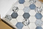 Hexagon Mosaic Tile Sheet 11 7x10 2  Hexc-blu-10 Multicolor Ceramic Moroccan