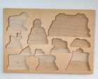 Vintage Wooden Peg Puzzle - Farm Animals 9 Pieces