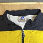 Vtg 90s Adidas Columbus Crew Mens Xl Full Zip Windbreaker Jacket Black Yellow
