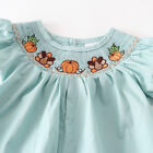 New Boutique Thanksgiving Turkey Girls Smocked Embroidered Dress