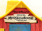 Vintage 1957 Disney Mattel Mickey Mouse Club Members Only Tin Bank  - Damaged