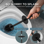 Toilet Brush And Holder Set  Heavy Duty 304 Stainless Steel Base Square And Long