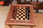 Hand Carved Chess Set  Asian Demon And God Figures 