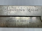 Antique E p  Johnson No 46 German Silver Stamped Caliper Rule Protractor Chicago