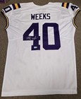 Whit Weeks Signed White Game Cut Football Jersey Beckett Witness Auto Lsu Tigers