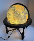 Vtg Replogle 12  Diameter World Premier Series Light Up Globe On Stand Usa