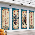 Halloween Carnival Banners Blue Vintage Clown Flags 15 7 X 40 9 Inches Porch
