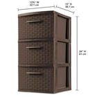 Sterilite 3 Drawer Decorative Plastic Weave Storage Tower  4-pack  Espresso