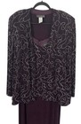 Alex Evenings 2 Piece Maxi Dress   Jacket Plus Size Glitter Special Occasion 22w