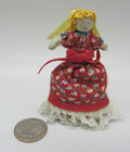 Vintage Dollhouse Miniature Black   White Topsy Turvy Doll