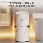 Elegant 3 7 Gallon Marble Wastebasket Push Top Odor Black Trash Can With Handles