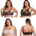 Womens Plus Size Fishnet Bralette See Through Wire Free Camisole Crop Top Bra