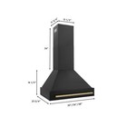 Zline 30  New Wall Range Hood Black Stainless Champagne Accent Bs655z-30-cb