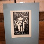 Vintage Ex Libras Bookplate Hodek For Sure Well Done