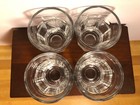 Set Of 4 Vtg Ribbed Shot Glasses Clear Heavy Bottom Mid Century Barware 2 1 4 