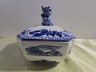 Blue And White Ceramic Porcelain Jar Rectangular 