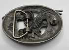 Engraved Flying Eagle Belt Buckle Ejc Buckles 1995 Usa Silver Tone