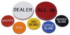 Cyber-deals Texas Hold em Poker 7pc Button Set  dealer  All In  Small Blind     
