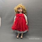 Vtg Princess Porcelain Girl Doll 21  Tall  Curly Blonde Hair  Blue Eyes  Outfit