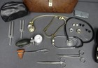 Schell Vtg Brown Leather House Call Medical Doctor Bag W  Instrument Contents