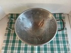 Vintage Aluminum 7 Star Colander Strainer 9  Footed 3 Legs Handles Mirro Style