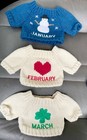 Vintage Monthly Knitted Doll   Teddy Bears Sweaters Jan Feb March Lot Of 3 New