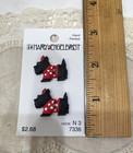 Vintage Mary Engelbreit Hand Painted New On Card Buttons Black Scottie Puppy Dog