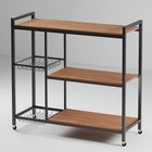 Kitchen Shelf 3 Tier Cart Rolled Backers Rack Storage Tabletop Microwave Stand