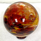 Lincoln City 2003 Alder House Numbered Art Glass Red Yellow Swirl Fishing Float