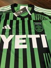 New Adidas Mens Austin Fc Soccer Short Sleeve Jersey Size 2xl Green Black