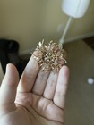 Vintage Sarah Coventry Gold Tone Openwork Floral Brooch Pin Signed