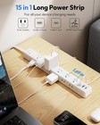 12 Outlets Surge Protector Power Strip 3 Usb Ports 15ft 25ft Flat Extension Cord