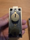 Vintage Lot Of 4 Mosler Safe Deposit Box Brass Lock Replace Double Locks No Keys