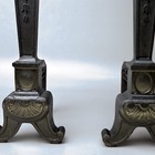 Antique Cast Iron Andirons Pair Fireplace Log Holder Ornate Victorian Decor   