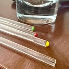 Vintage Glass Swizzle Sticks   Red  Green  Yellow  Clear   Mcm Cocktail Set Of 4