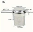 1pc Stainless Steel Tea Filter Strainer With Folding Handle   Lid Multi-purpose